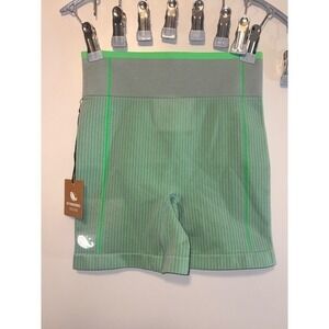 Astroremiges Harmony Striped Biker Shorts Aurora Green High Waist Athletic Small